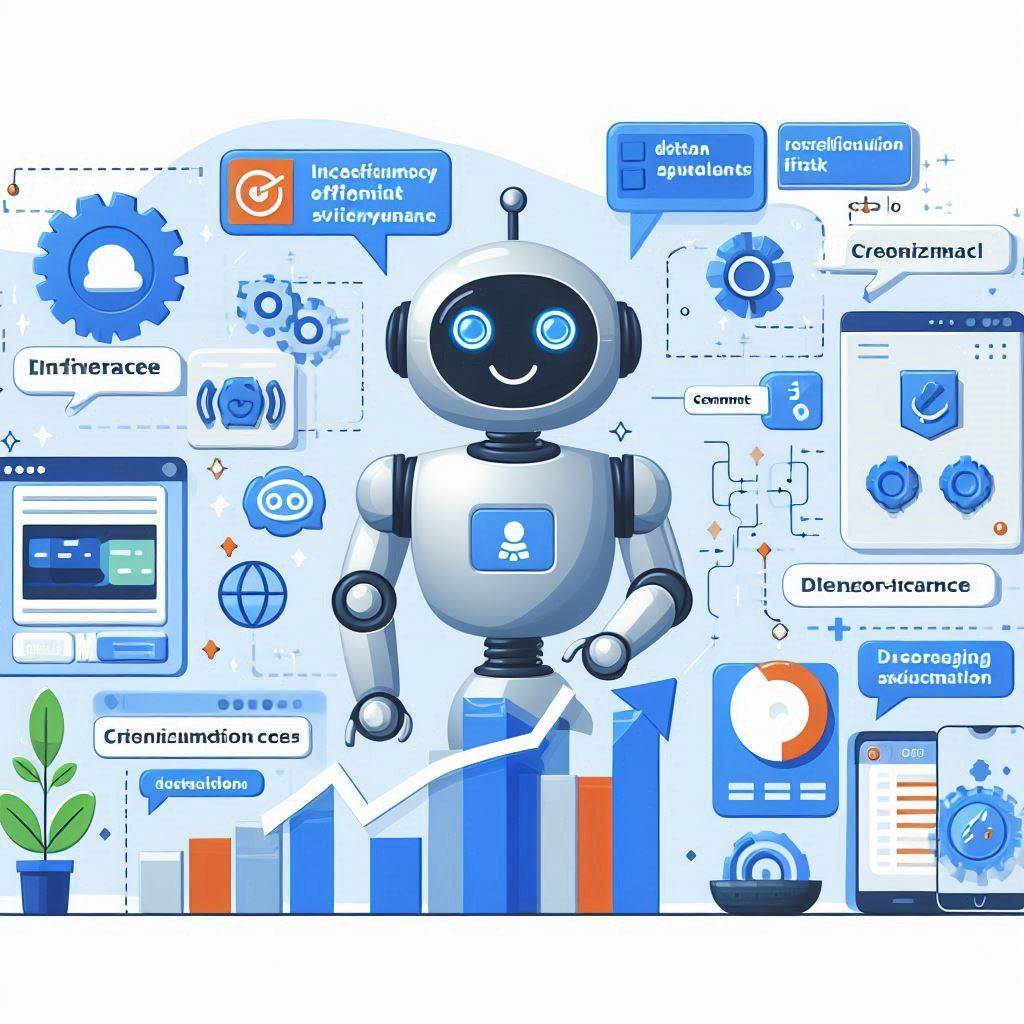 An illustration showing increased efficiency, seamless integration, and customization options provided by our chatbot CRM service.